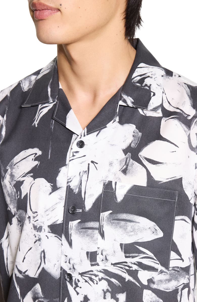 Theory Noll Brushed Floral Camp Shirt, Alternate, color, 