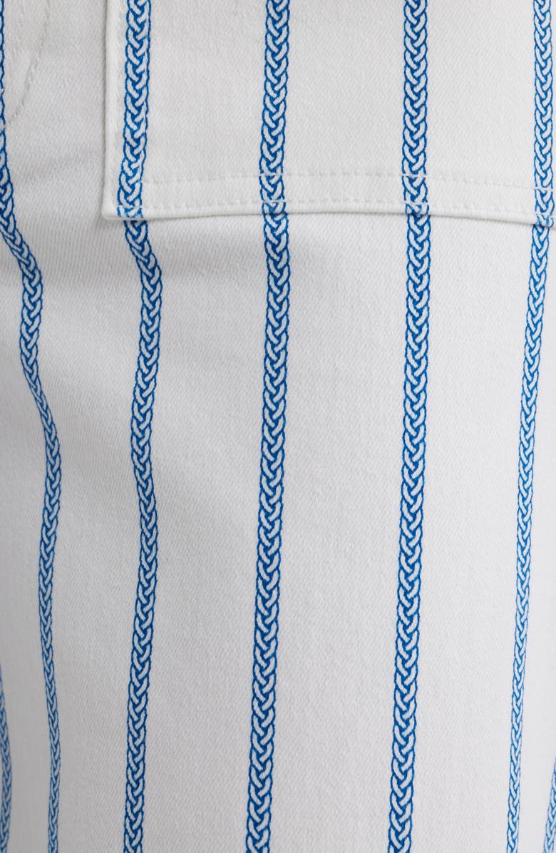 CITY BLUES Stripe Crop Wide Leg Pants, Alternate, color, White/ Cobalt