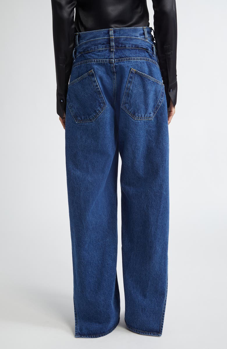 MONSE Deconstructed Wide Leg Wrap Jeans, Alternate, color, Indigo Denim