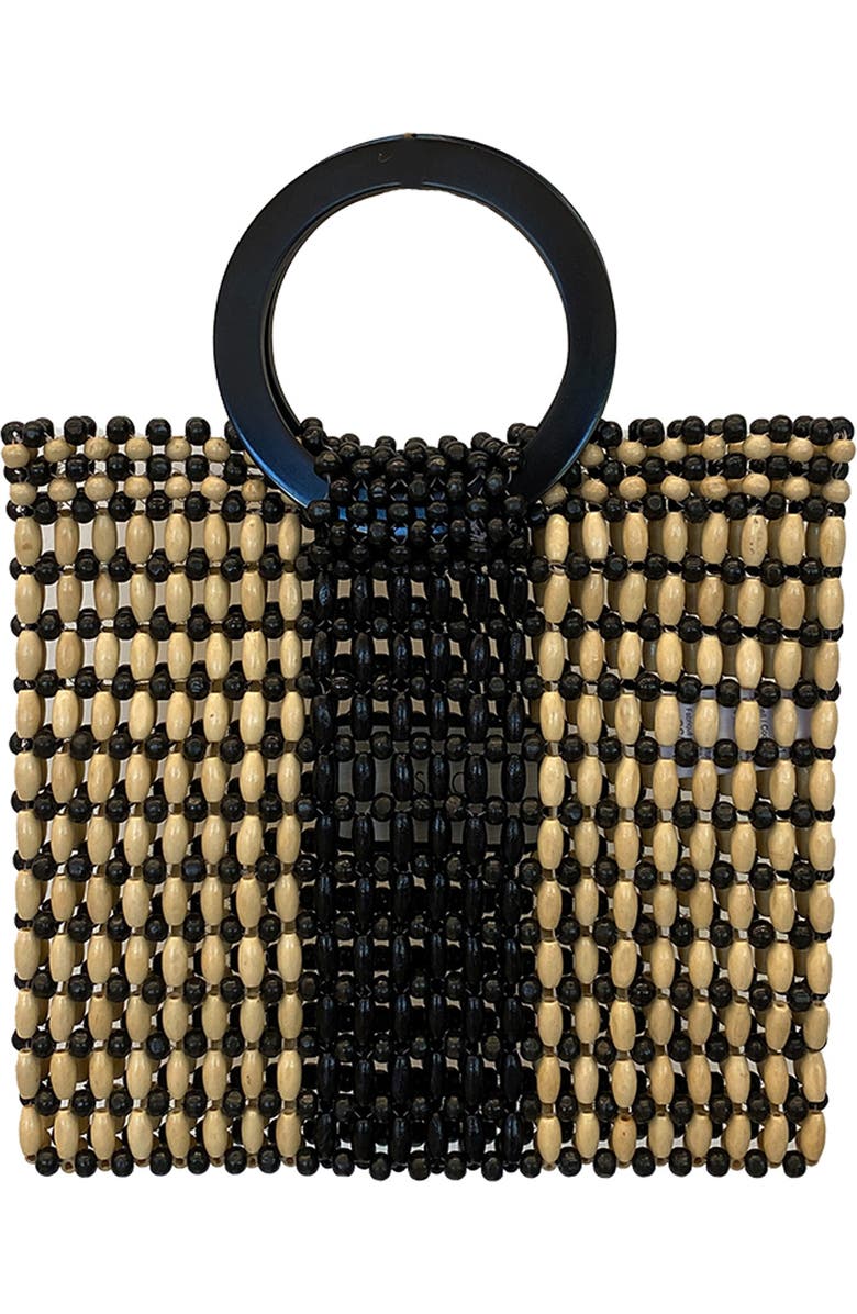 LSPACE Rocky Wood Beaded Handbag, Main, color, Black