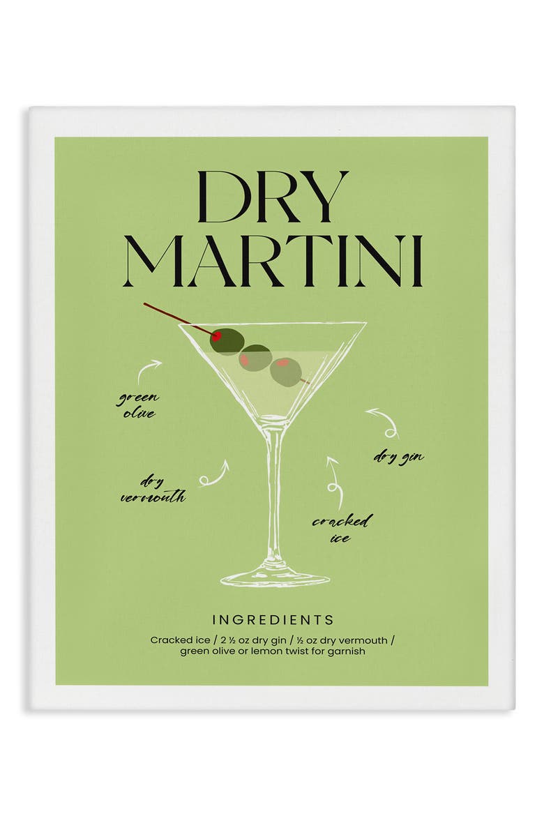 Dry Martini Framed Art Print, Main, color, GREEN