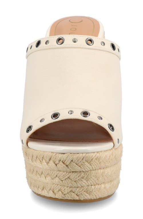 Journee Collection Yari Platform Wedge Espadrille Sandal In White