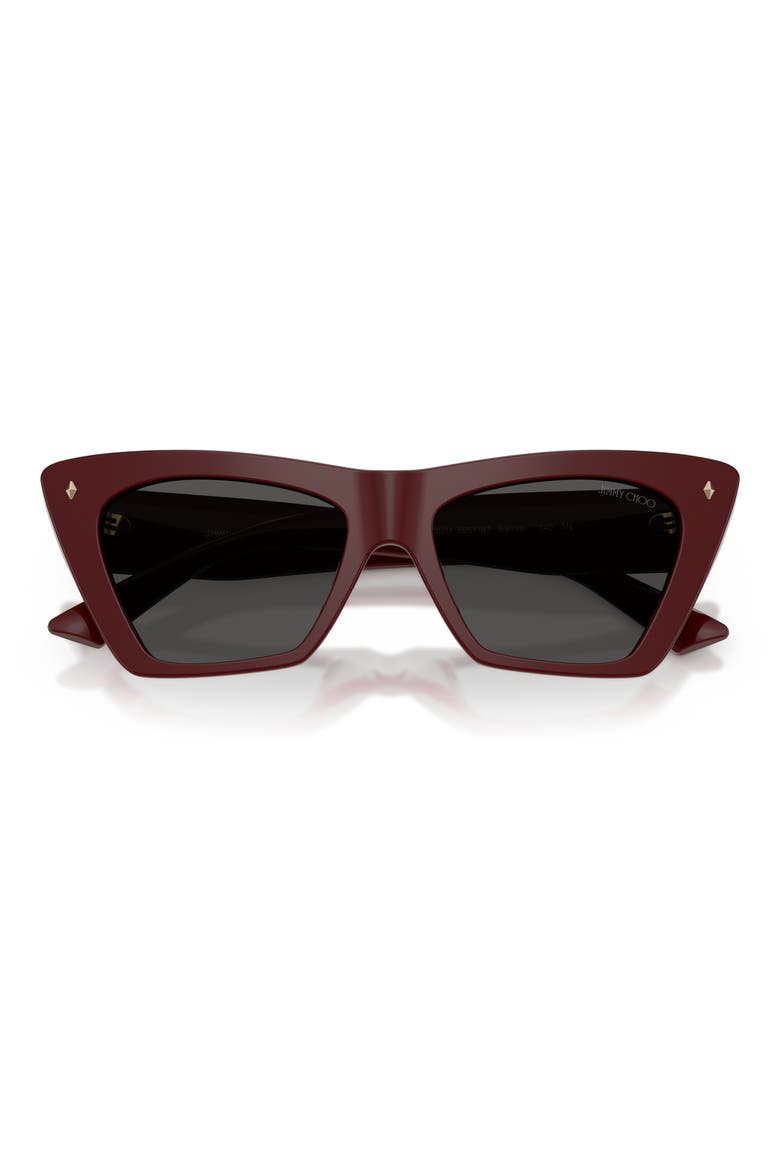 53mm Cat Eye Sunglasses, Alternate, color, CRANBERRY / DARK GREY