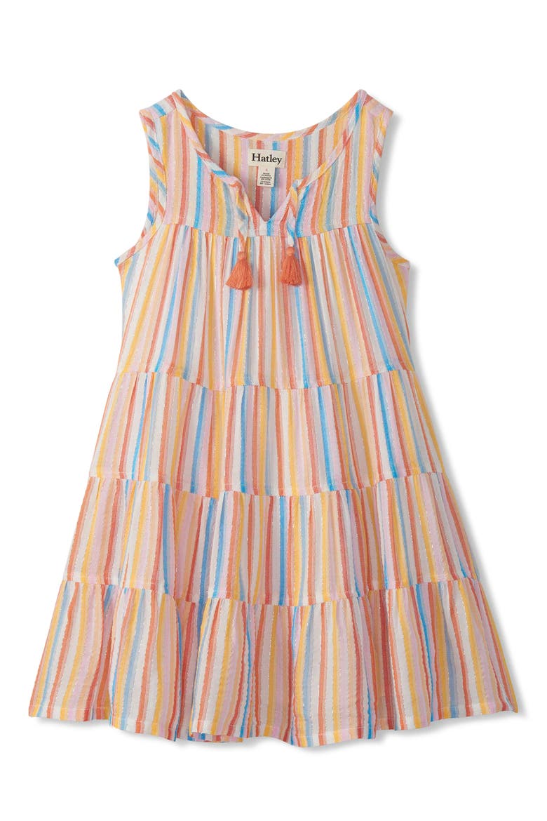 Kids' Stripe Dress, Main, color, ORANGE