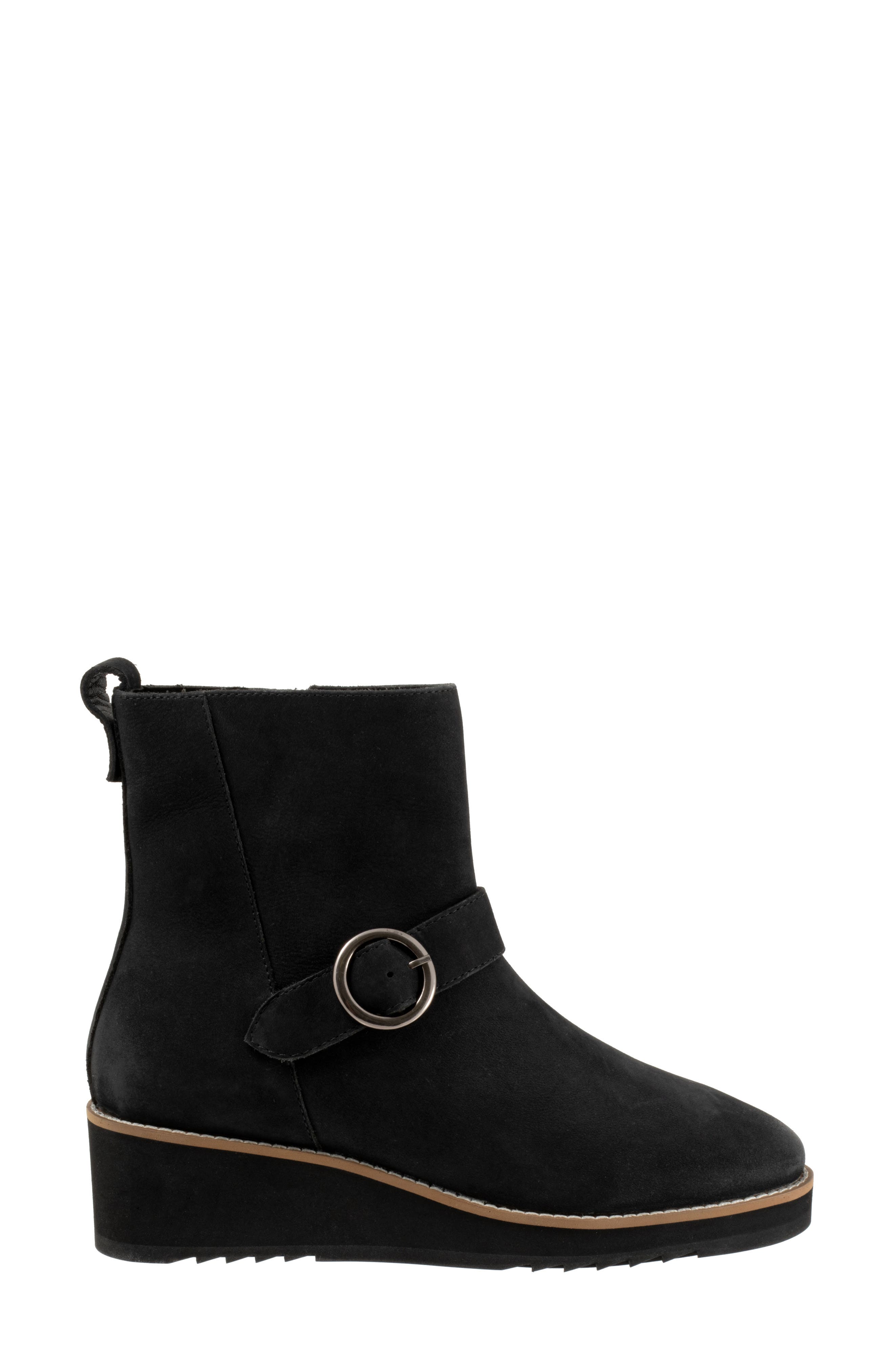 SoftWalk<sup>®</sup> Westland Platform Wedge Bootie, Alternate, color, Black Nubuck