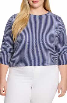 NIC+ZOE Zig Zag Blues Top