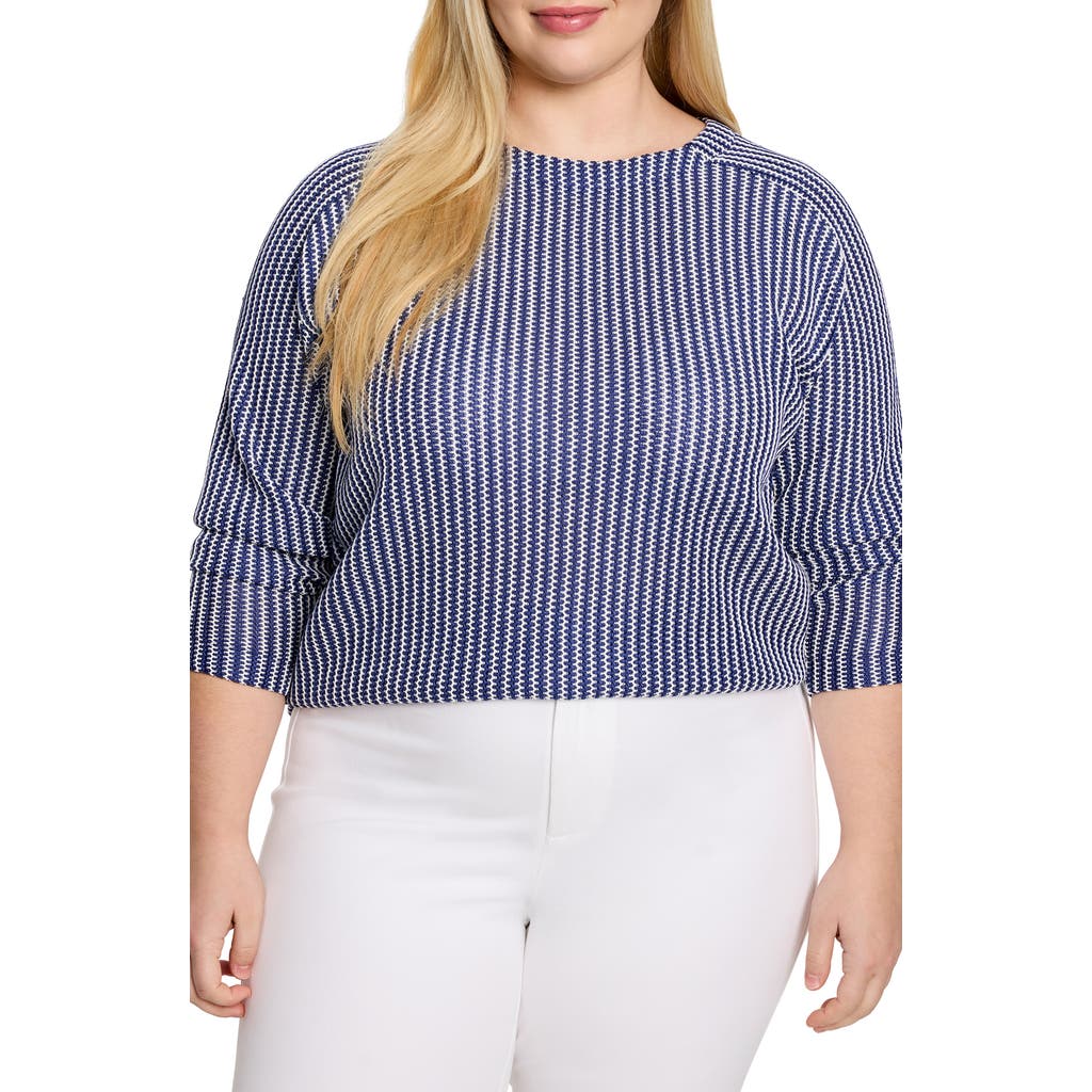 Nic + Zoe Nic+zoe Zig Zag Blues Top In Multi