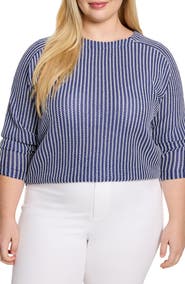 NIC+ZOE Zig Zag Blues Top