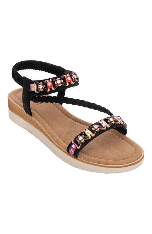 Prologue Shoes YUAN Braided Strap Sandal in Black Faux Leather at Nordstrom, Size 9