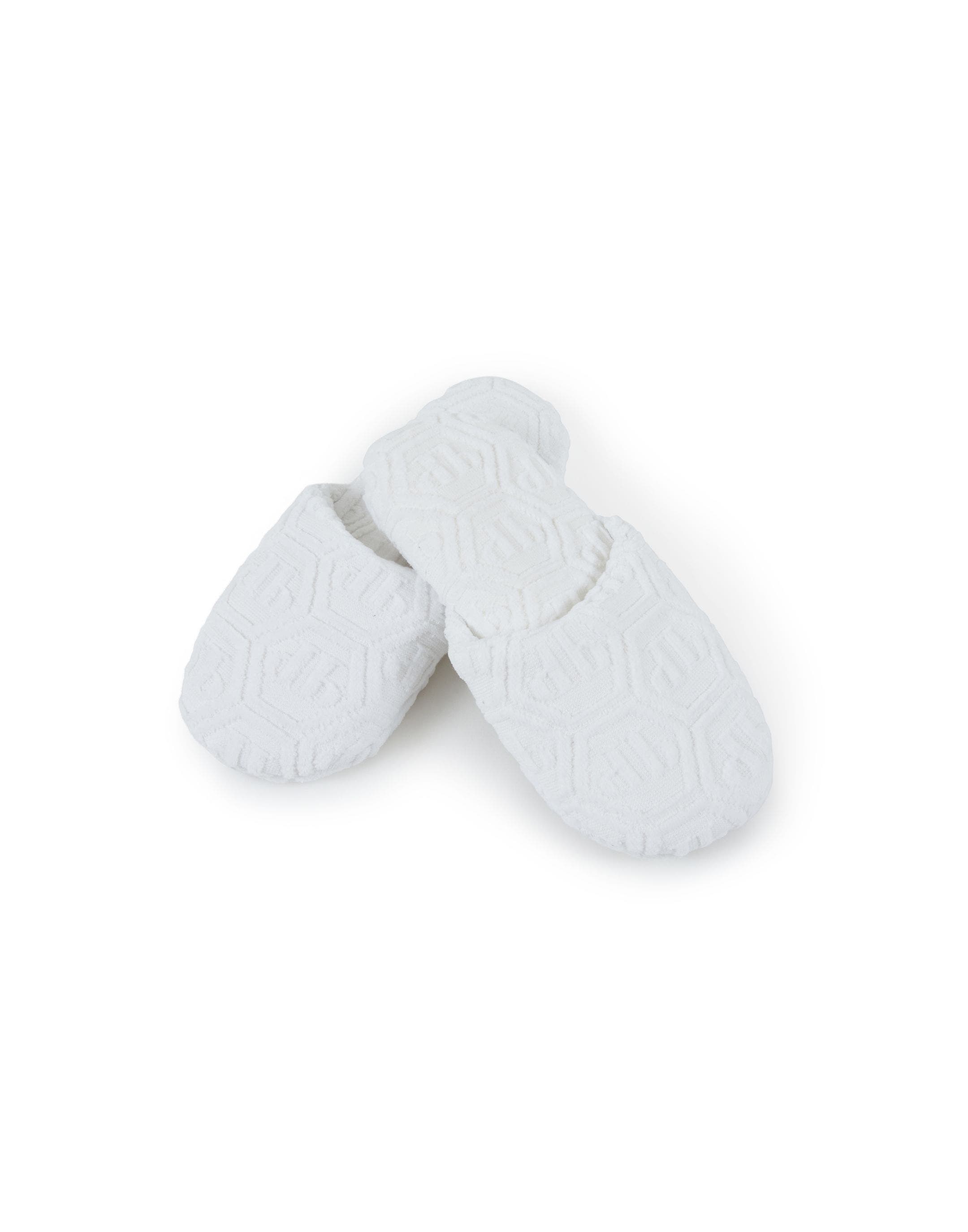 Puffy Slippers Hexagon Unisex, Main, color, white