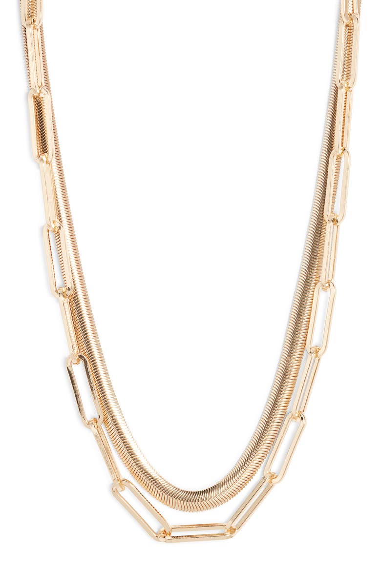 Layered Chain Necklace, Main, color, GOLD