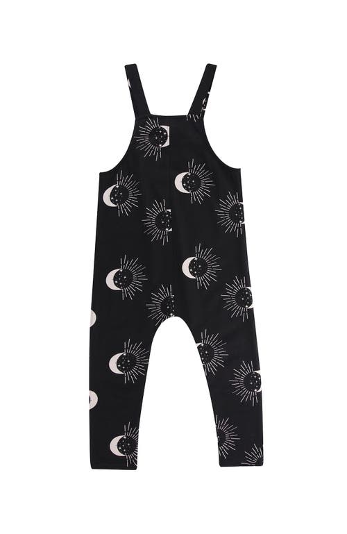 Turtledove London Kids Organic Cotton Astrology Print Jumpsuit In Black