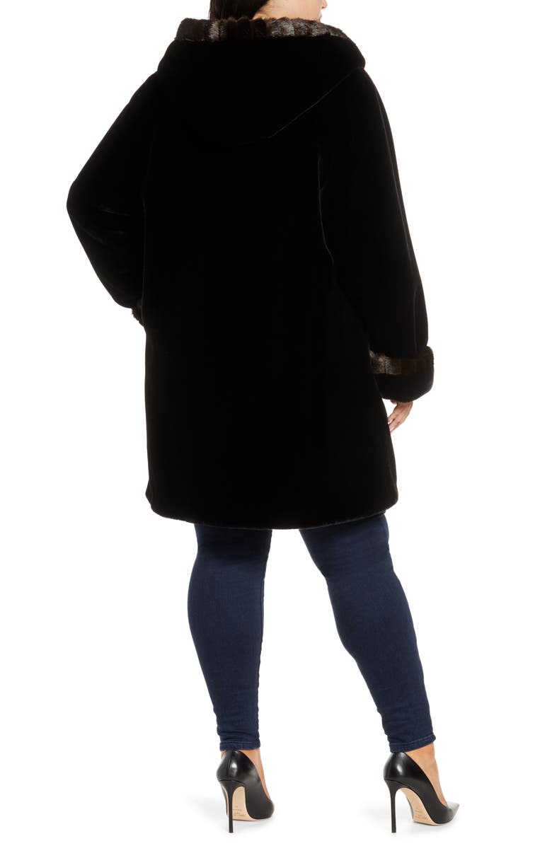 Gallery Faux Fur Swing Coat, Alternate, color,