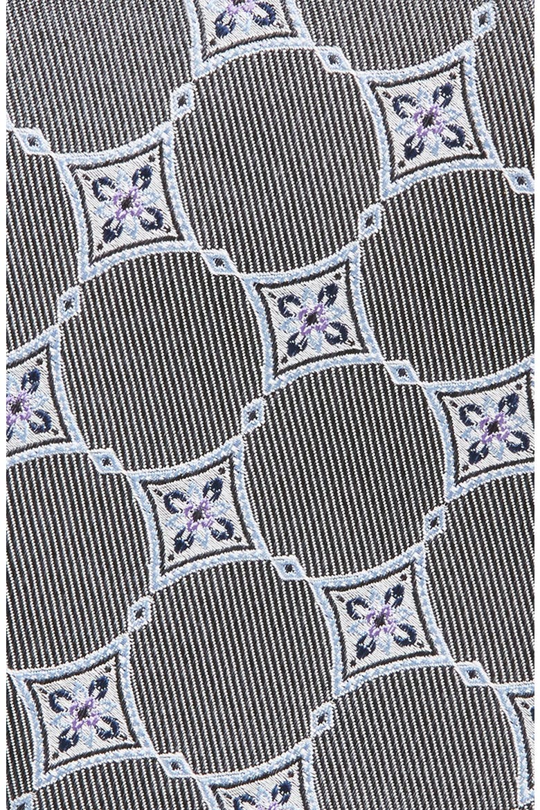 Geometric Silk Tie, Alternate, color, BLACK