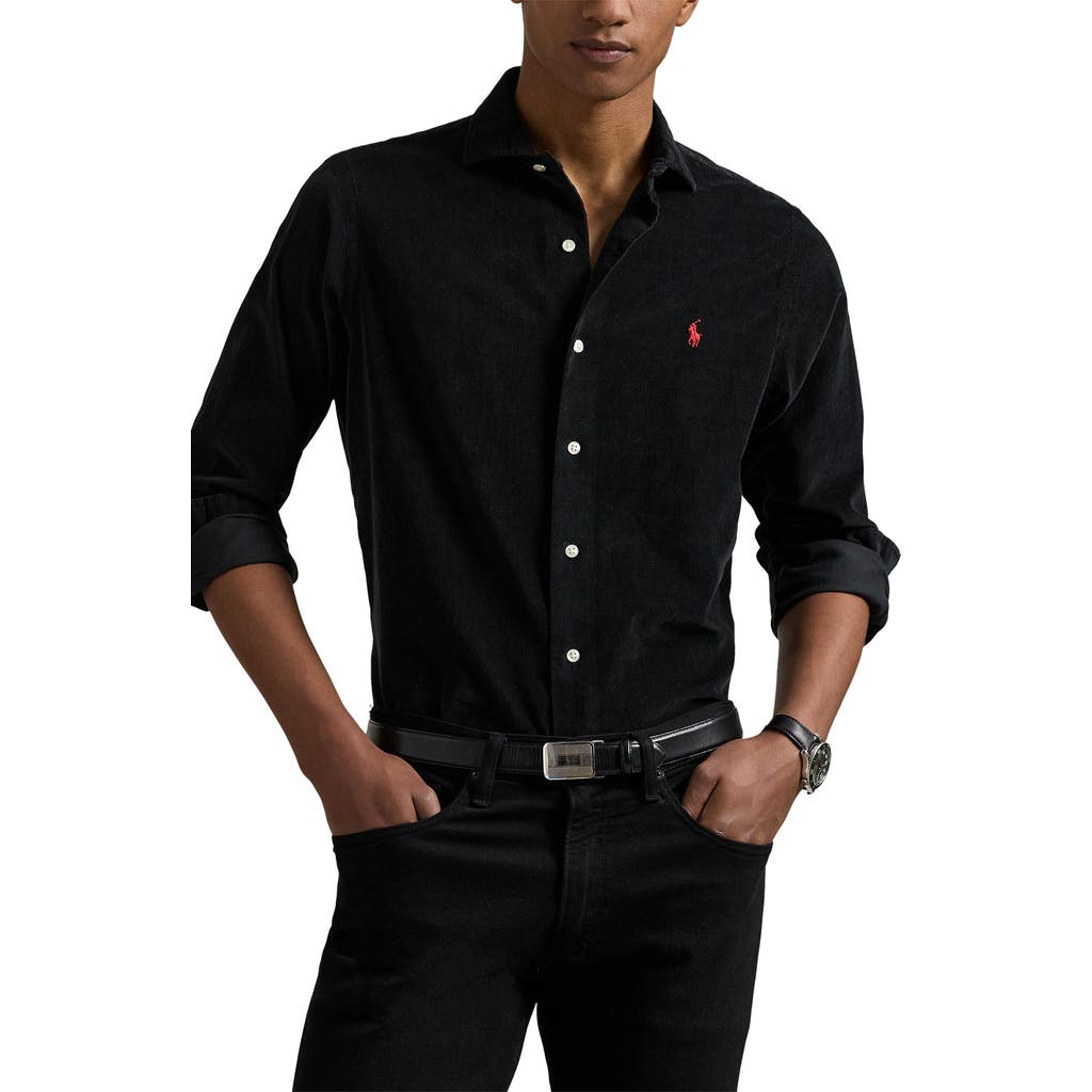 Polo Ralph Lauren Custom-fit Garment Dyed Oxford Shirt In Black