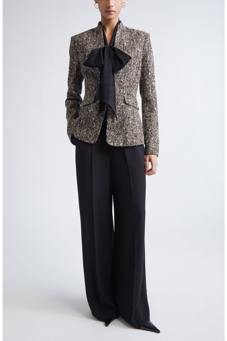 Satin Back Crepe Wide Leg Pants, Alternate, color, BLACK