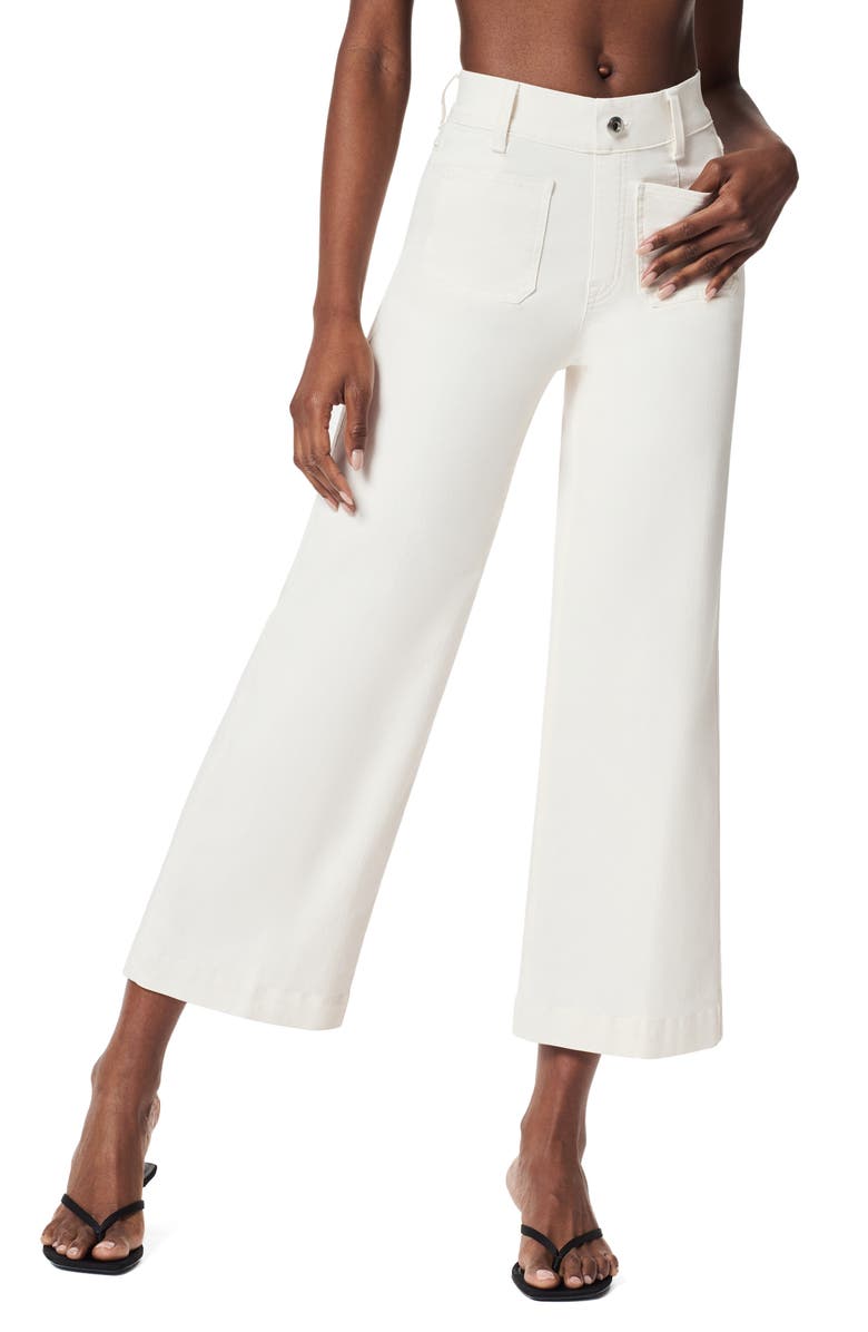 SPANX<sup>®</sup> Patch Pocket Pull-On High Waist Ankle Wide Leg Jeans, Main, color, Ecru Wash