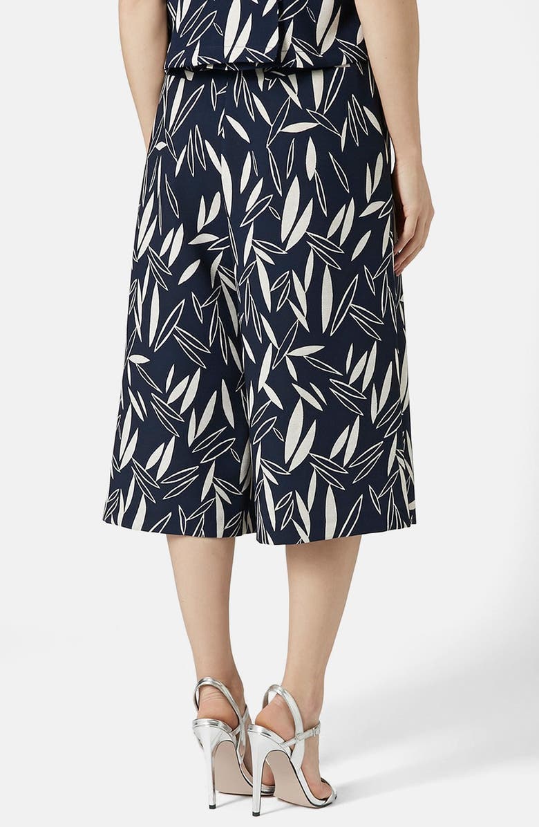 Topshop Cape Leaf Culottes, Alternate, color,
