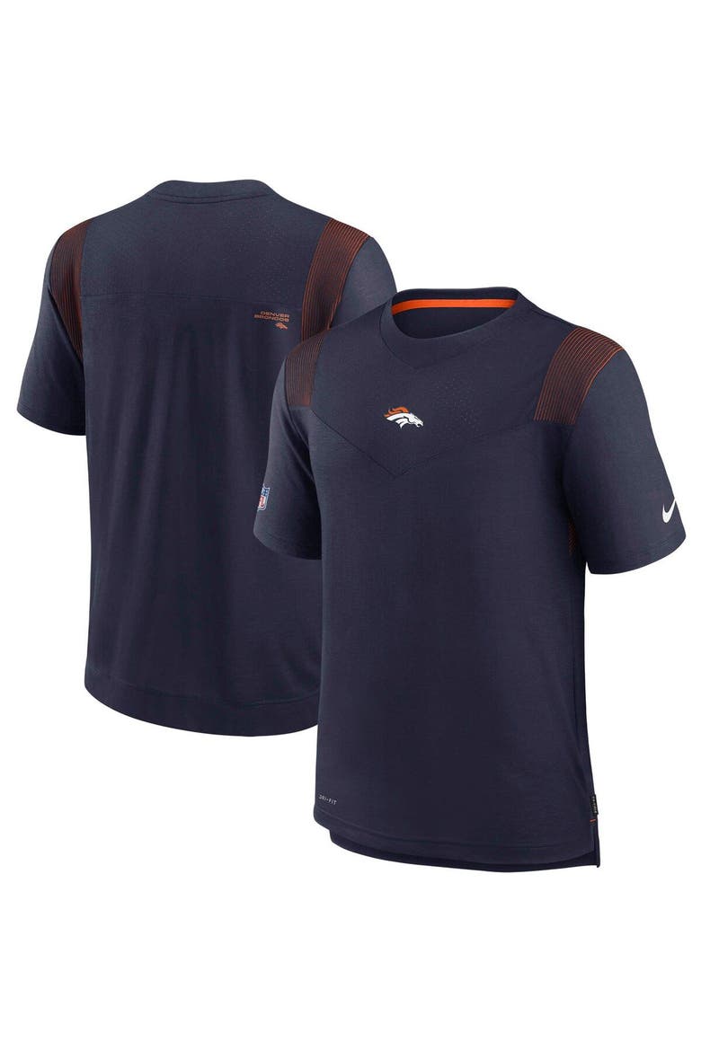 Men's Nike Navy Denver Broncos Sideline Player UV Performance T-Shirt, Main, color, Navy