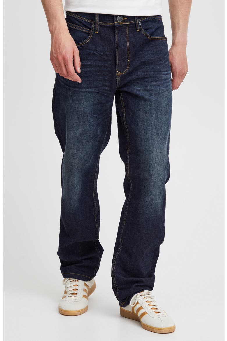 Regular Fit Straight Leg Jeans, Main, color, DARK BLUE