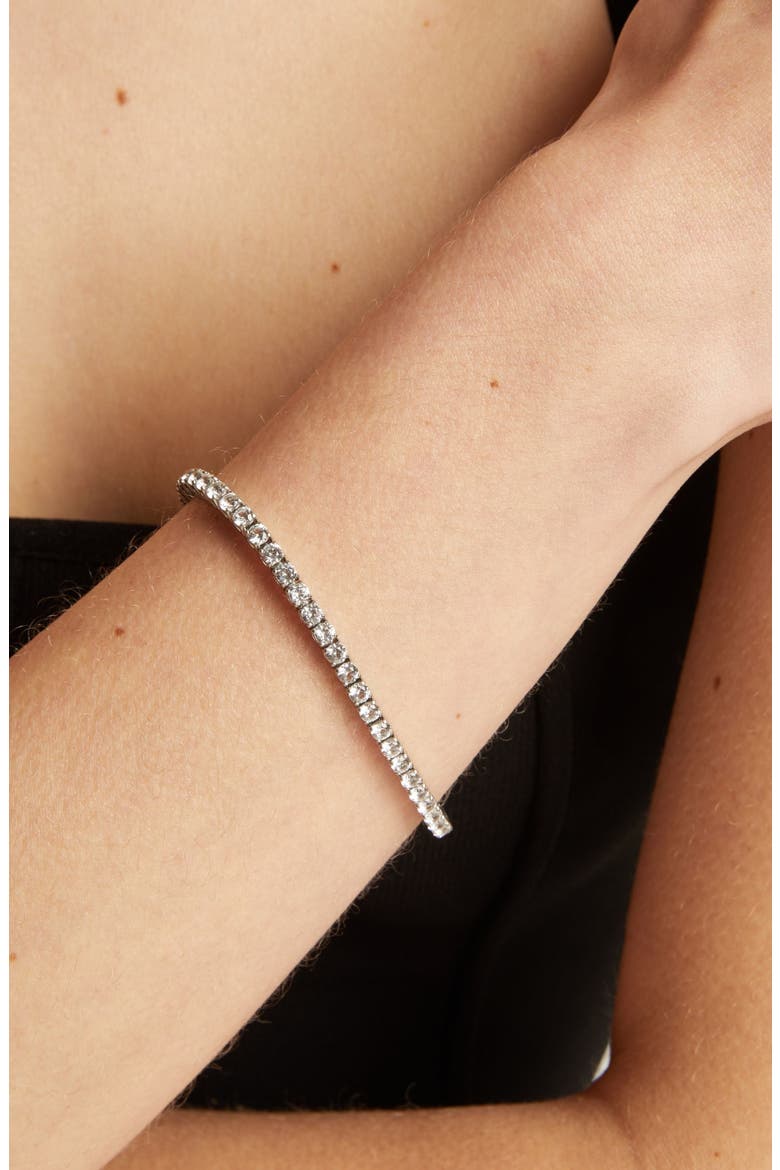 Unbreakable Lab Grown Sapphire Tennis Bracelet, Alternate, color, White