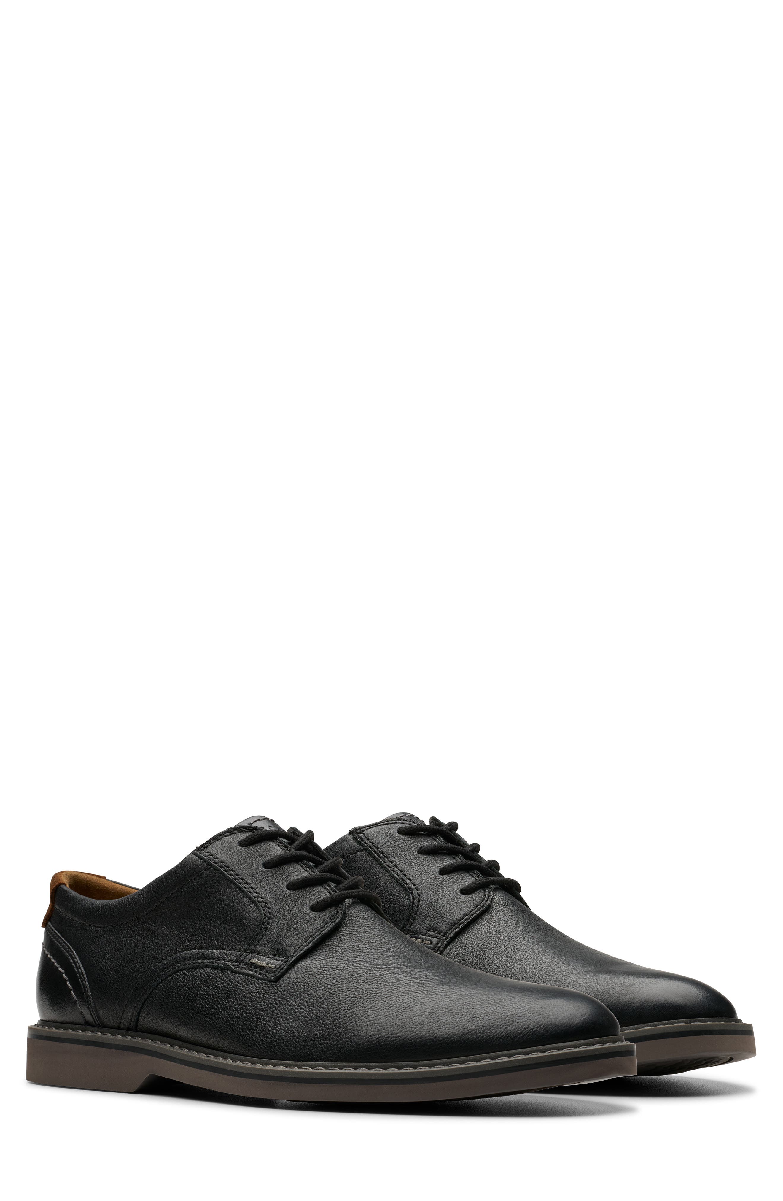 Clarks<sup>®</sup> Radcliff Plain Toe Derby, Alternate, color, Black Leather
