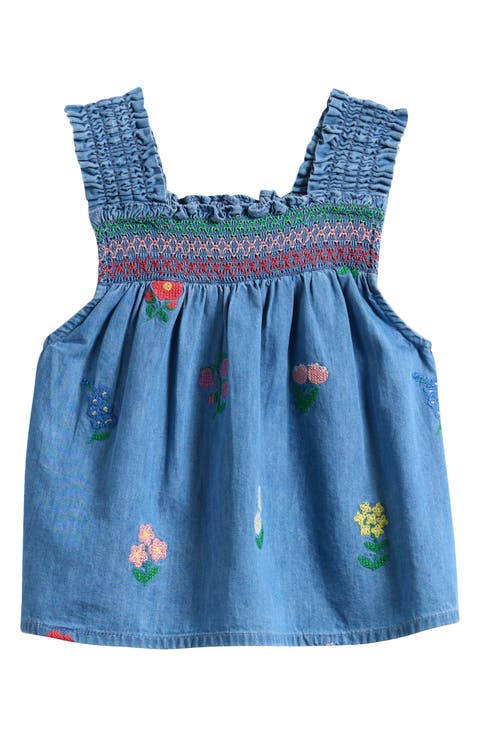 Kids' Embroidered Smocked Tank (Toddler, Little Kid & Big Kid)