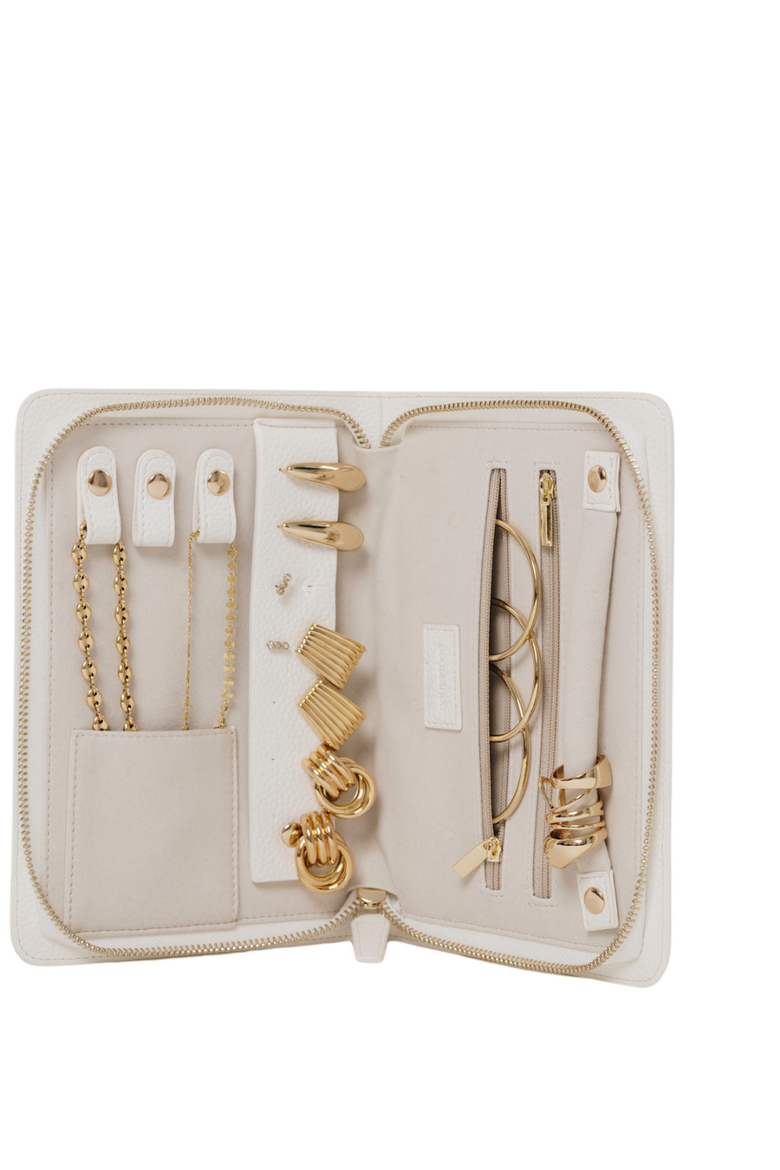 Travel Jewelry Organizer, Main, color, White