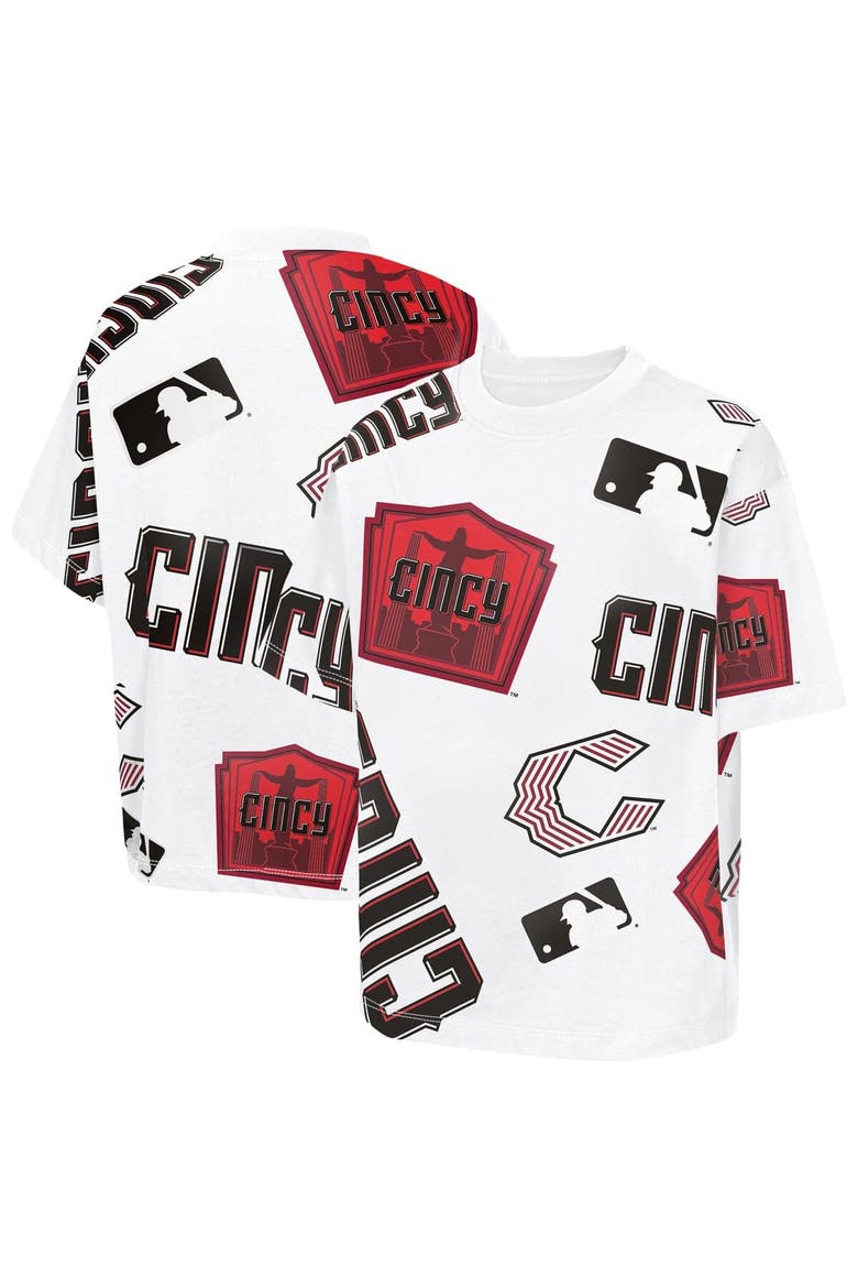 Youth Outerstuff  White Cincinnati Reds 2026 City Connect Circus Catch T-Shirt, Main, color, White
