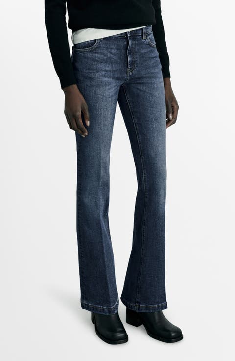 Mid Rise Flare Jeans (Open Blue)