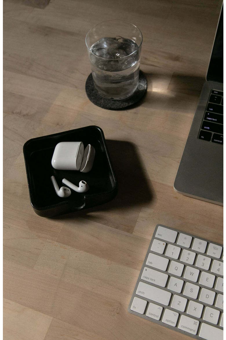 Kobon Leather Square Tray, Alternate, color, Black