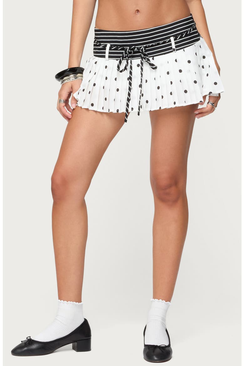 Marniee Mixed Print Micro Miniskirt, Main, color, BLACK-AND-WHITE