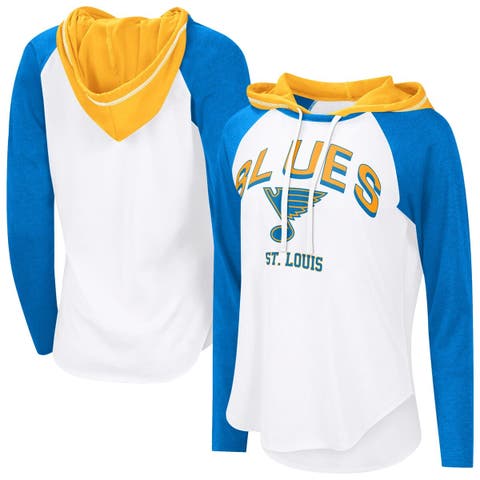 Women's G-III 4Her by Carl Banks  White St. Louis Blues MVP Hooded Long-Sleeve T-Shirt