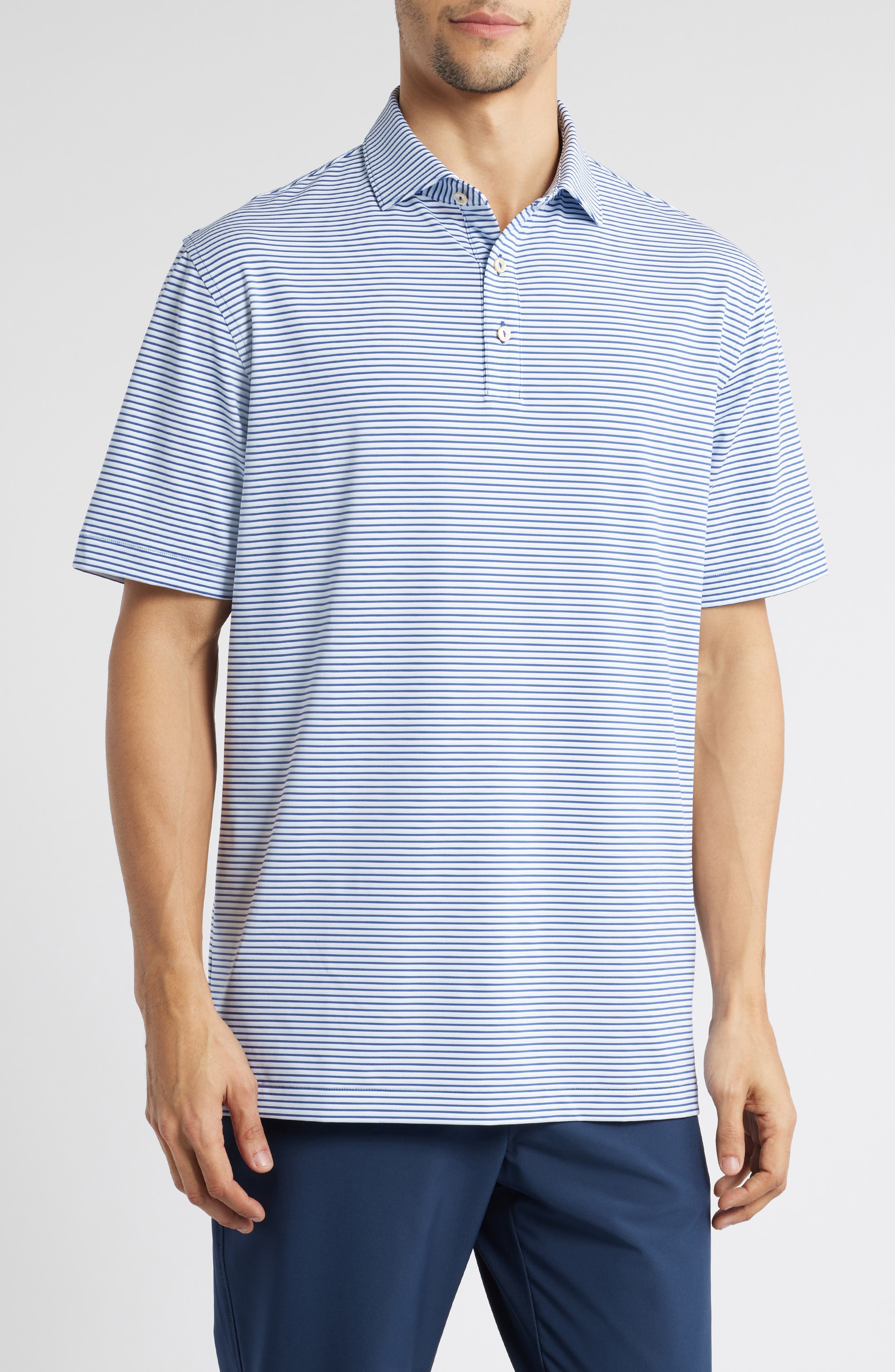 Linden Stripe Performance Jersey Polo
