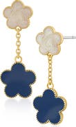 JARDIN Enamel Double Flower Drop Earrings