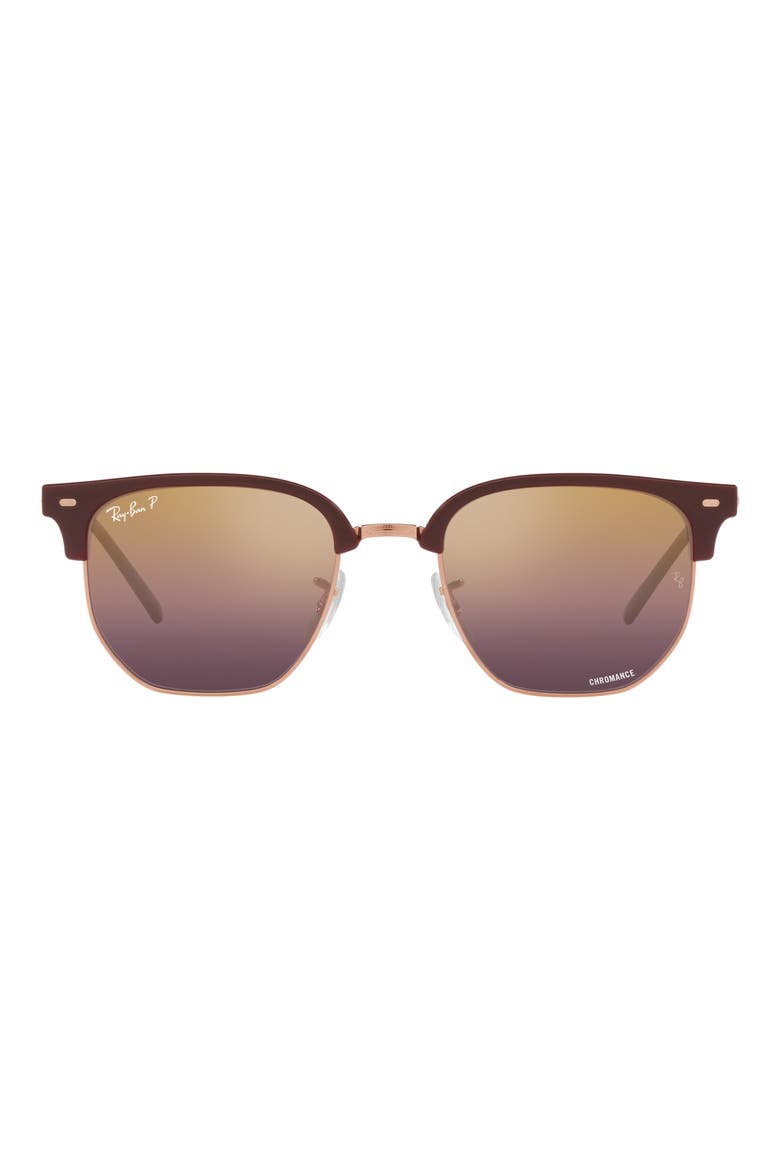 New Clubmaster 51mm Polarized Irregular Sunglasses, Main, color, BORDEAUX