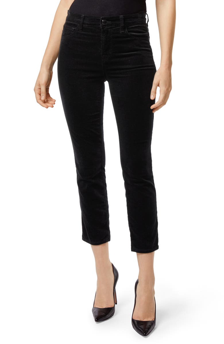 J Brand Ruby High Waist Crop Velvet Pants, Main, color,