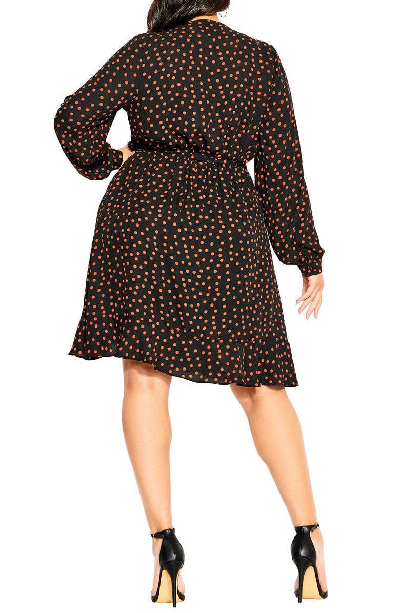 City Chic Amber Long Sleeve Faux Wrap Dress, Alternate, color, 