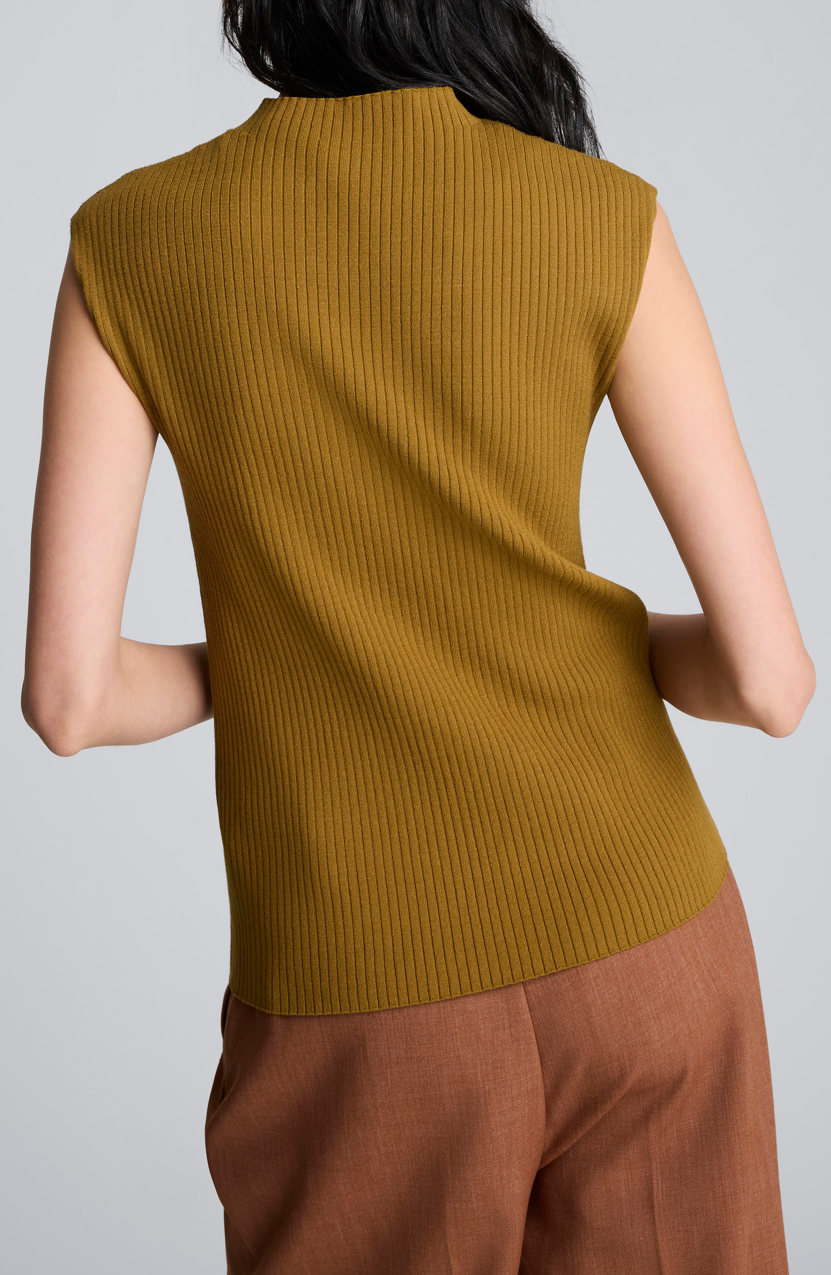 Mock Neck Chevron Rib Sweater Tank - image 2