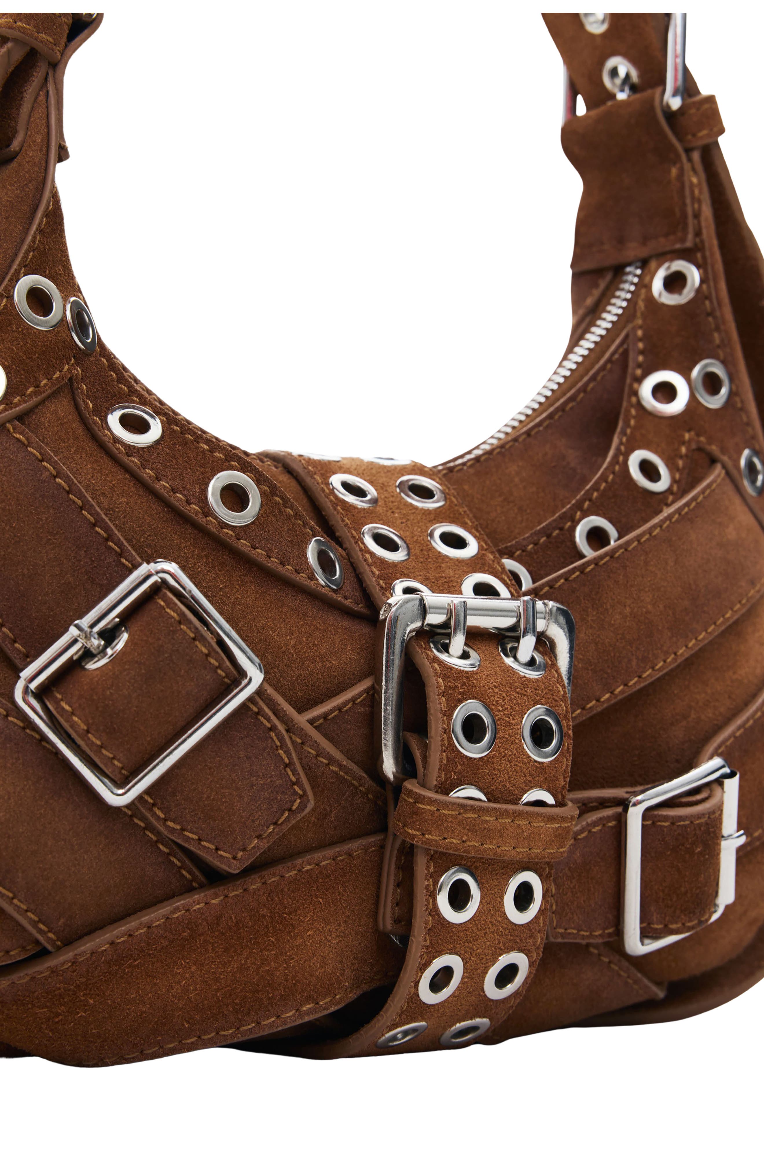 Desigual Grommet Trim Faux Leather Shoulder Bag, Alternate, color, 