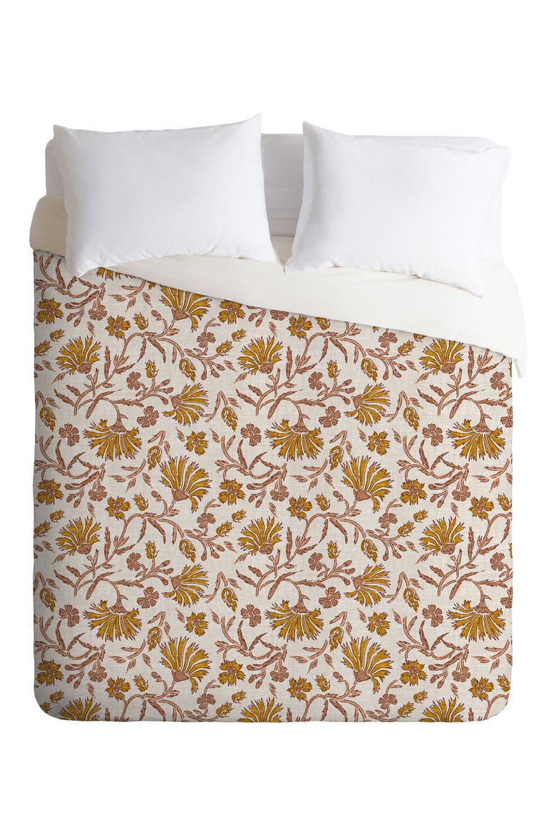 Floral Duvet Cover & Sham Set, Alternate, color, YELLOW