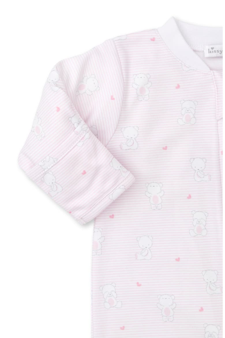 Bear Hugs Zip Cotton Footie, Alternate, color, PINK