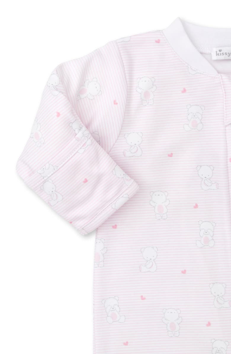 Kissy Kissy Bear Hugs Zip Cotton Footie, Alternate, color,
