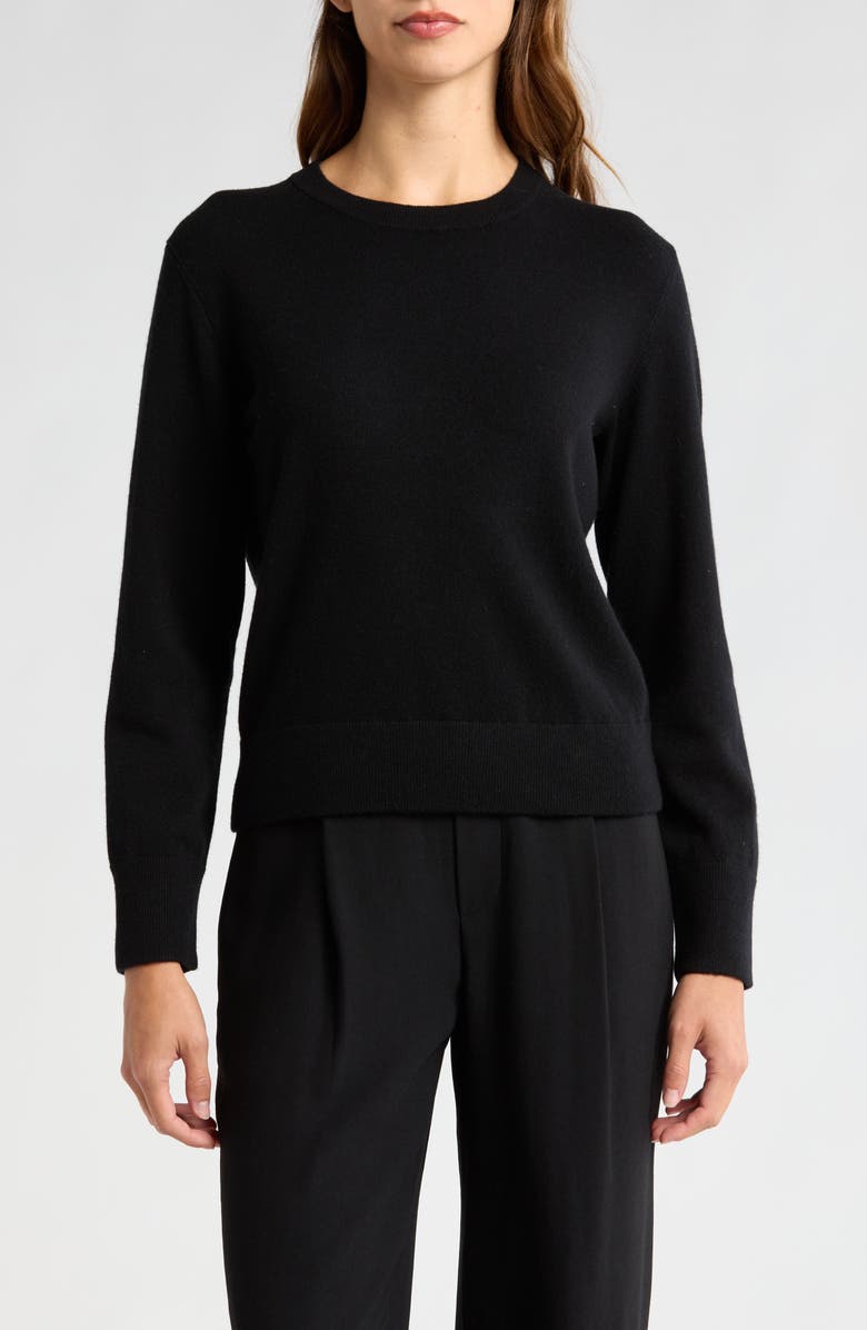 Vince Long Sleeve Wool & Cashmere Pullover, Main, color, Black