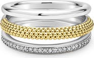 LAGOS Caviar Lux Pavé Diamond Ring