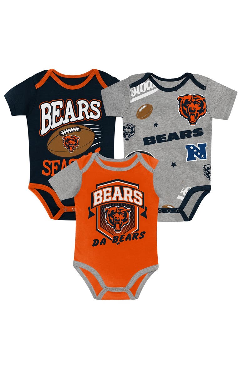 Newborn Outerstuff  Chicago Bears First Round Pick Three-Piece Creeper Set, Main, color, Aqua