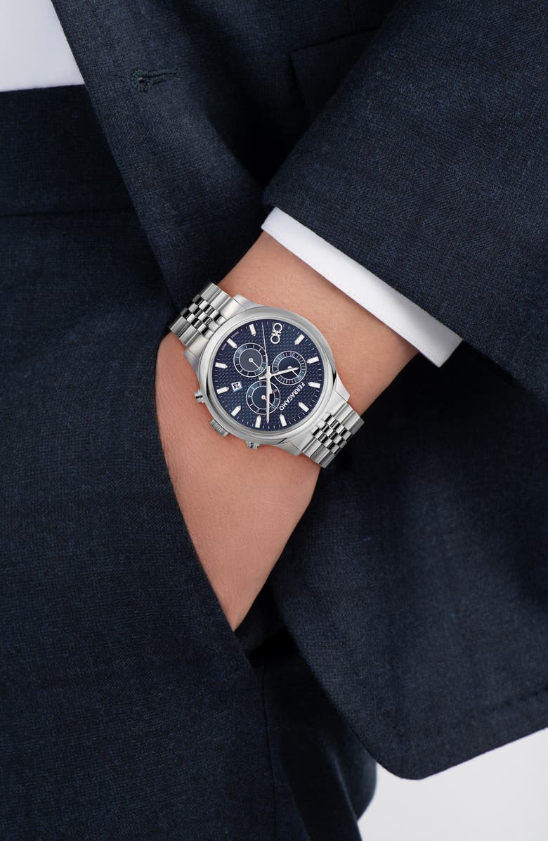 FERRAGAMO Duo Chronograph Bracelet Watch, 42mm, Alternate, color, Stainless Steel