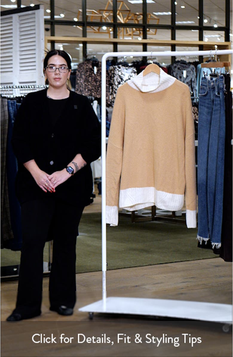 The Andi Contrast Rib Turtleneck Wool & Cashmere Blend Sweater, sales video thumbnail