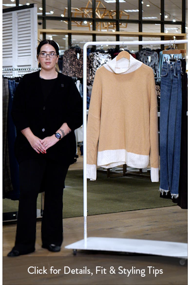The Andi Contrast Rib Turtleneck Wool & Cashmere Blend Sweater video