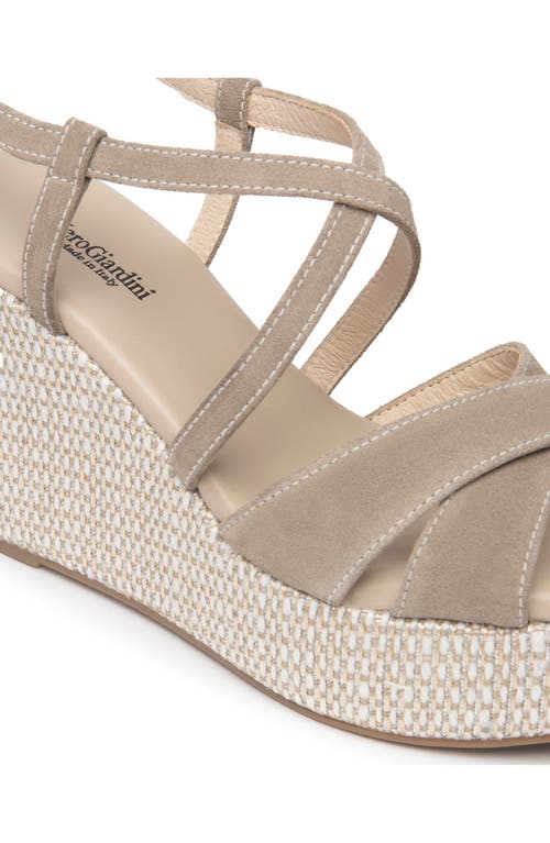 Nerogiardini Strappy Platform Wedge Sandal In Taupe
